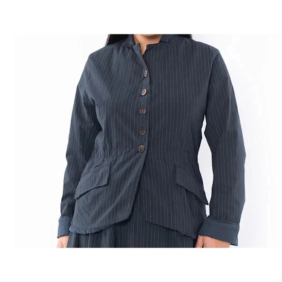 hannoh wessel h+ navy blue pinstripe Valda jacket blazer size 36 small new - Picture 1 of 10